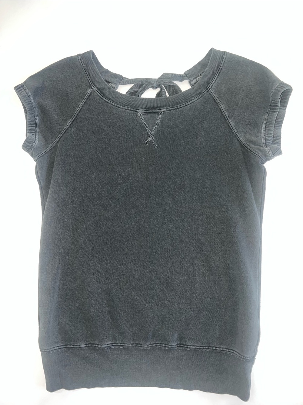 Juicy Couture Black Short-Sleeve Sweatshirt with Back Tie